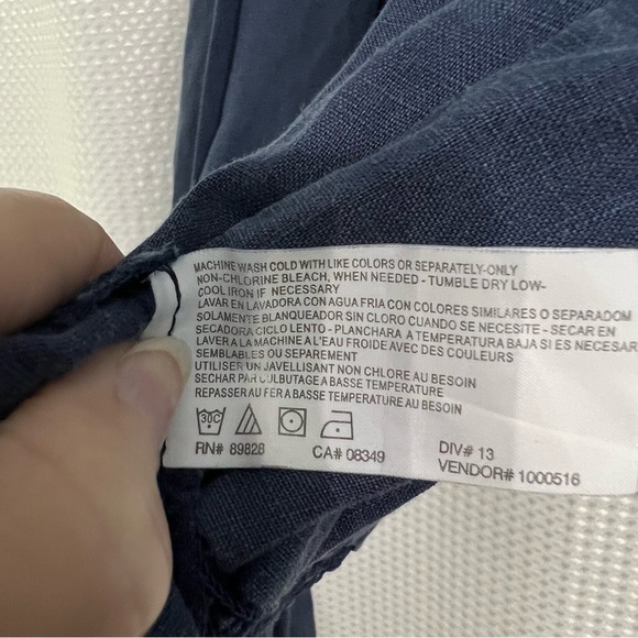 NINE WEST (EUC) 100% Linen Peplum Top Size Large - Picture 5 of 8